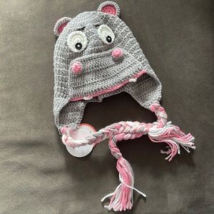 Knit Gray Hippo Hat